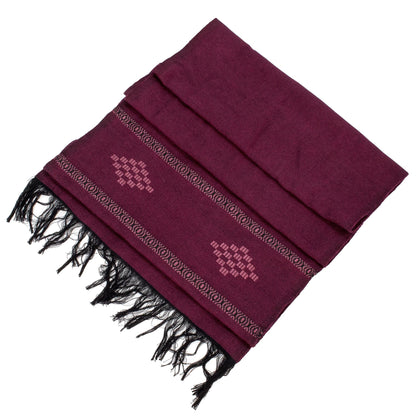 Diamond Diva in Purple Handwoven Purple Cotton Blend Scarf with Diamond Motif