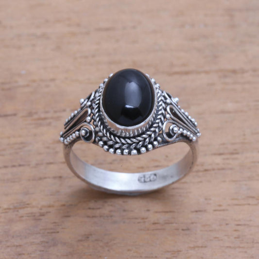 Princess Gem Handmade Onyx Single-Stone Ring from Bali