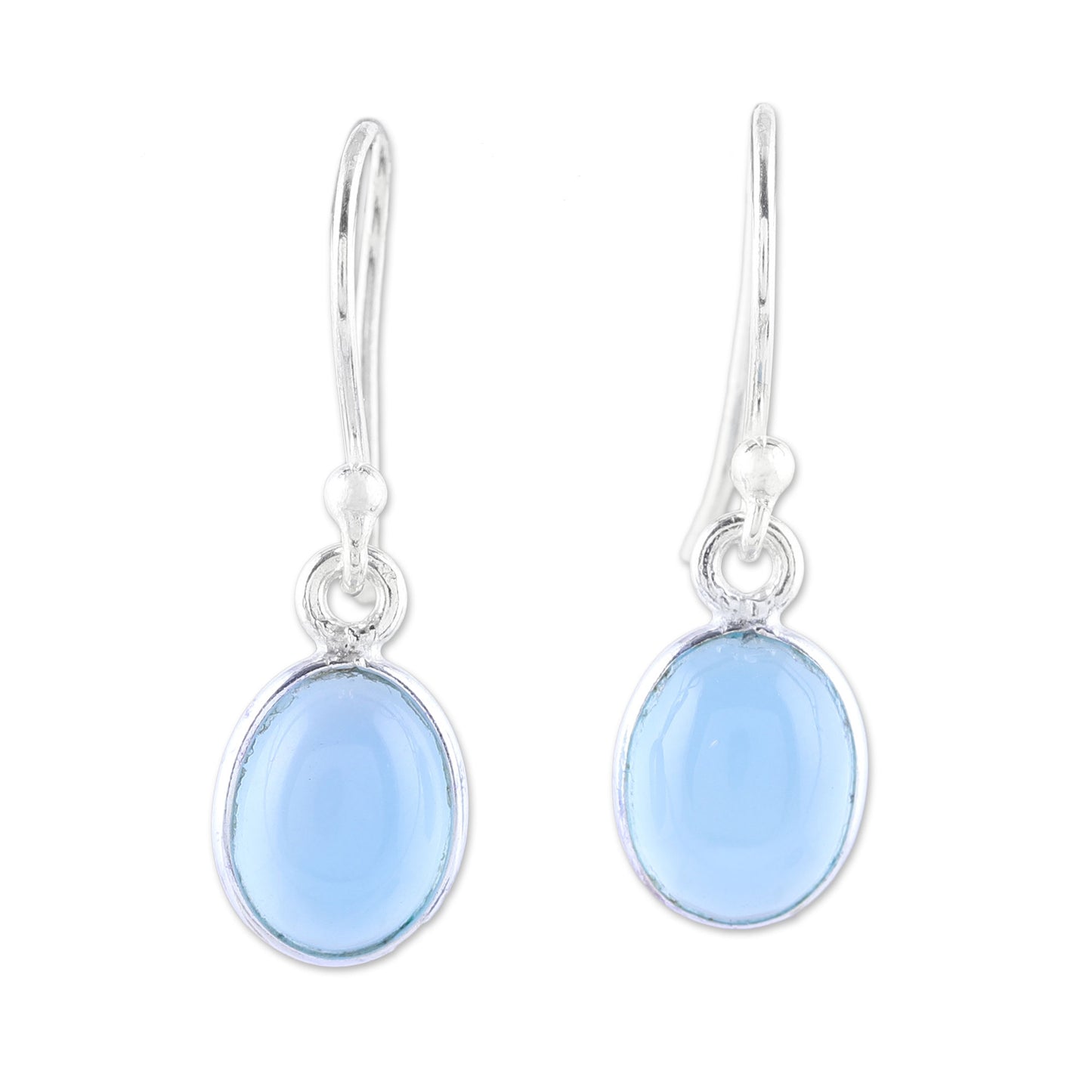 Luminous Sky Blue Sterling Silver Earrings