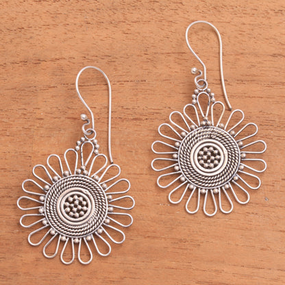 Bali Sun Handcrafted Sterling Silver Dangle Earrings from Bali