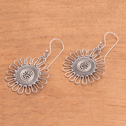 Bali Sun Handcrafted Sterling Silver Dangle Earrings from Bali