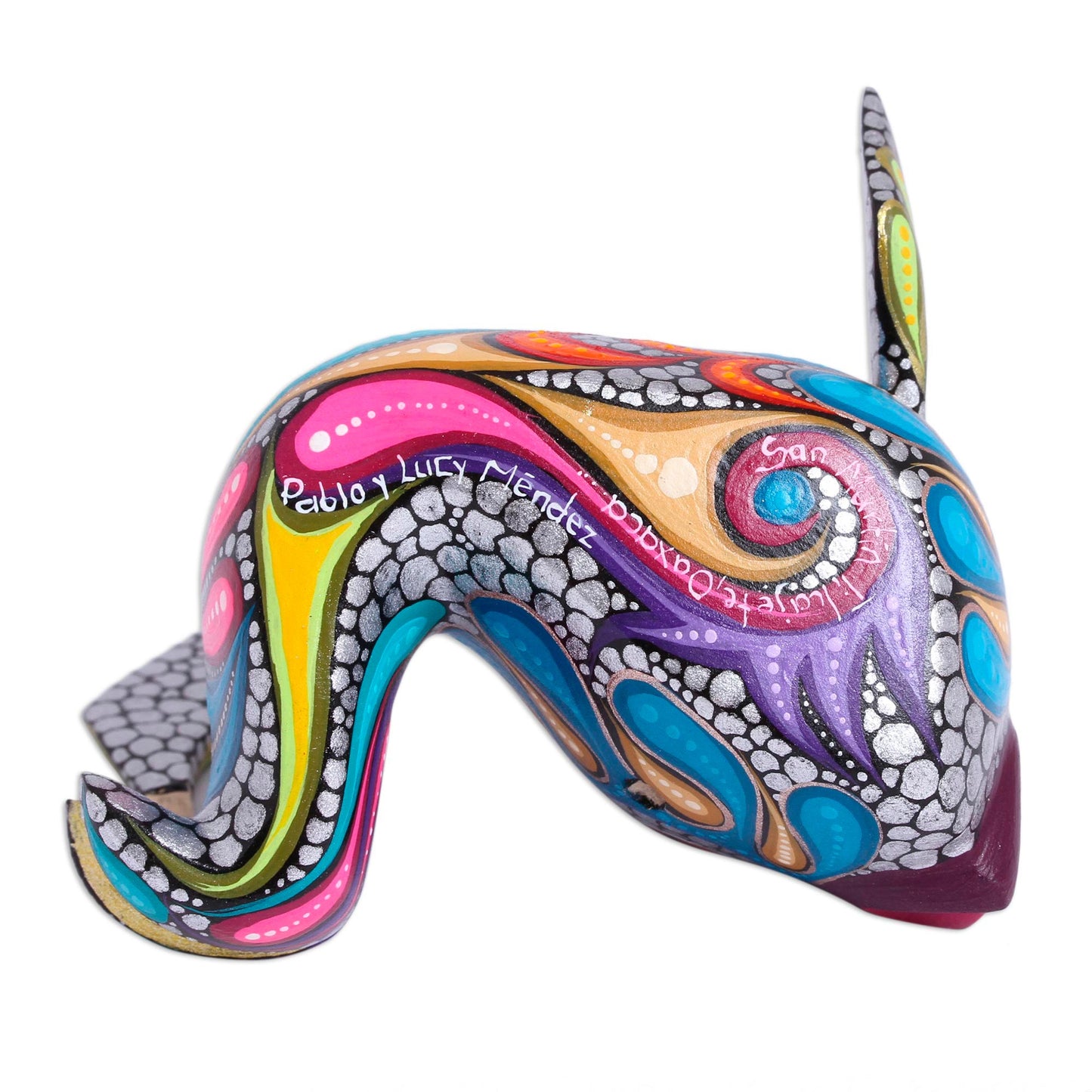 Fascinating Fish Colorful Wood Alebrije Fish Figurine from Mexico