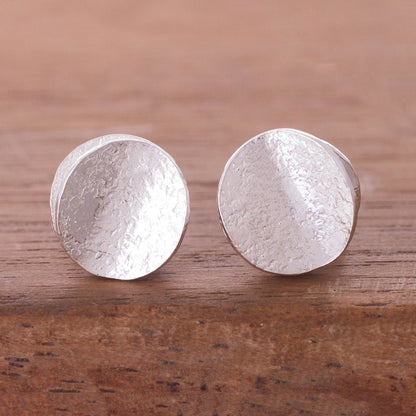 Magnetic Attraction Modern Sterling Silver Stud Earrings from Peru