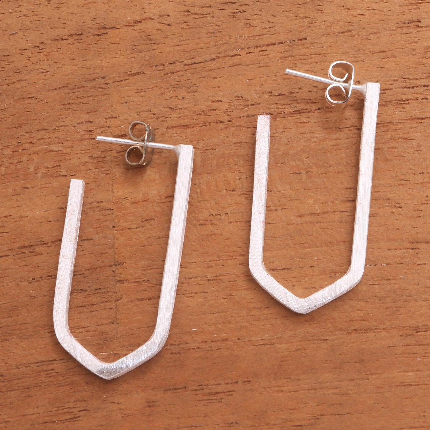 Geometric Couple Geometric Sterling Silver Drop Earrings from Bali