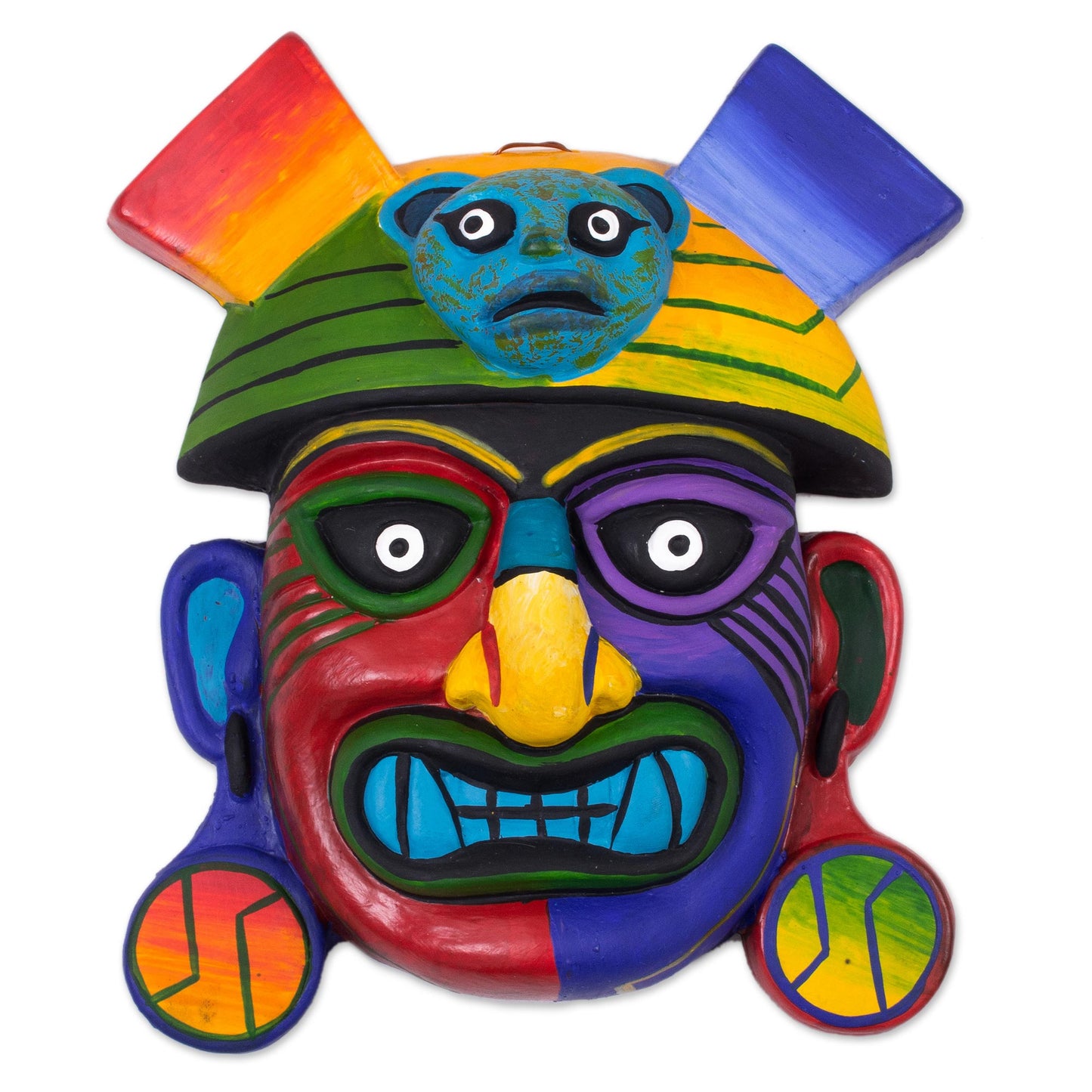 Ai Apaec Handcrafted Ceramic Wall Mask of Ai Apaec from Peru