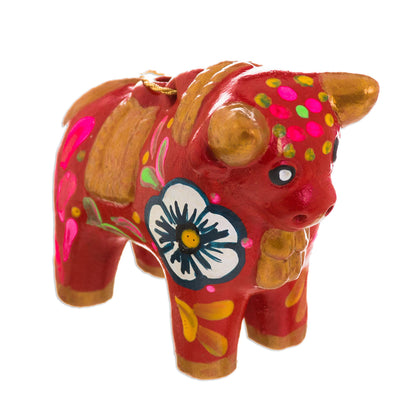 Torito de Pucara Hand-Painted Ceramic Bull Ornaments from Peru (Set of 6)