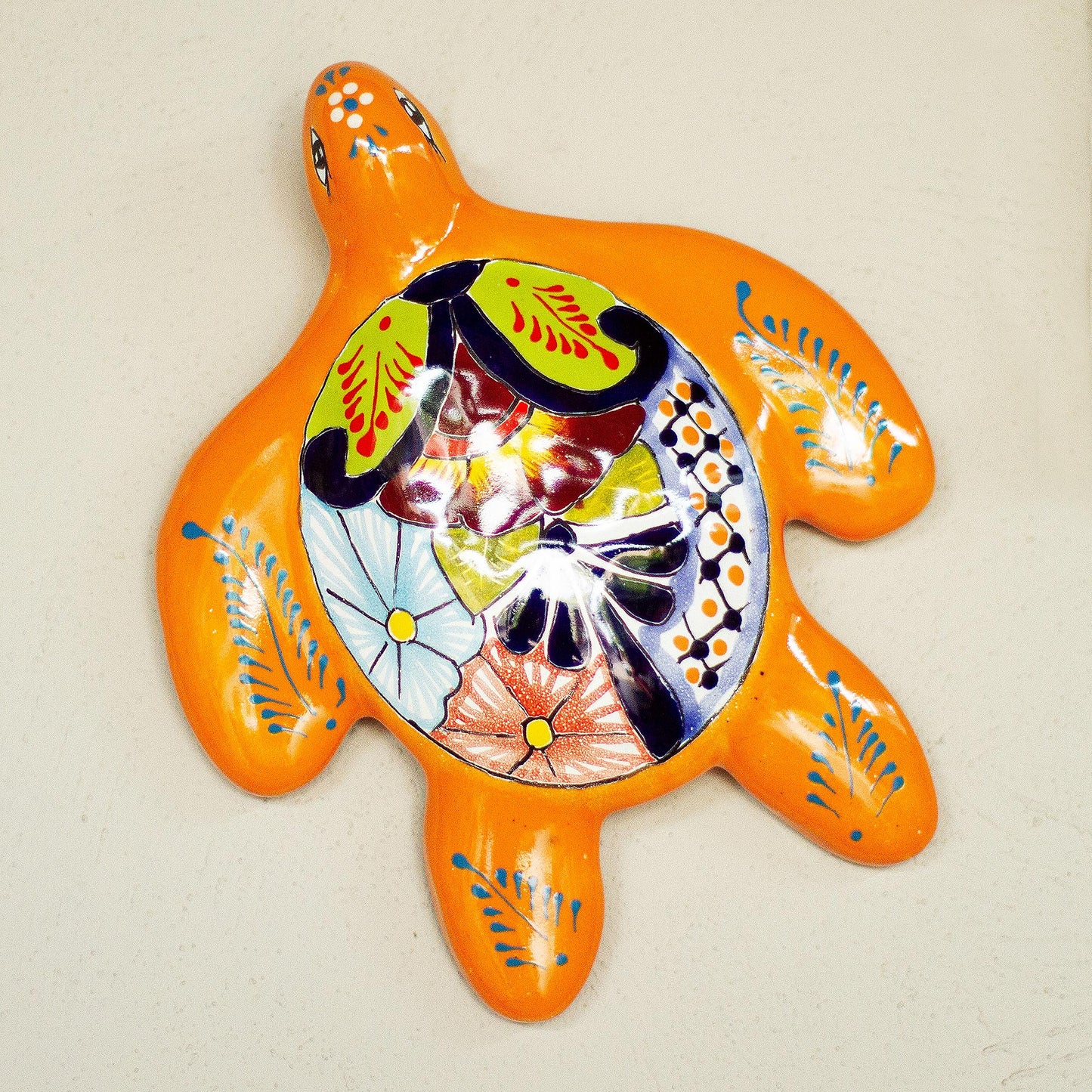 Lively Turtle Lively Turtle Talavera Ceramic Wall Sculpture from Mexico