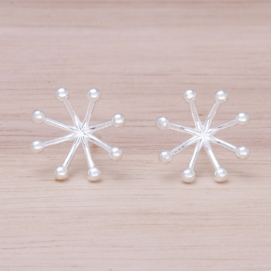 Delightful Stars Sterling Silver Star Stud Earrings from Thailand