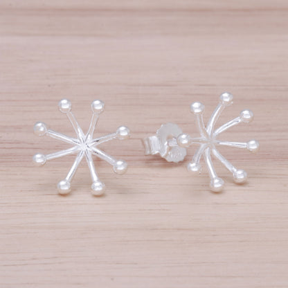 Delightful Stars Sterling Silver Star Stud Earrings from Thailand