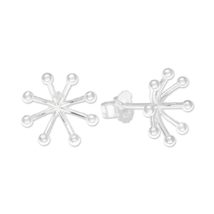 Delightful Stars Sterling Silver Star Stud Earrings from Thailand