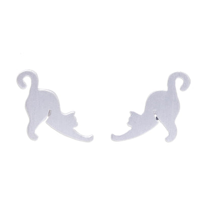 Feline Stretch Sterling Silver Earrings