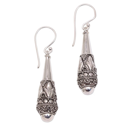 Life Giving Handcrafted Sterling Silver Dangle Earrings from Bali