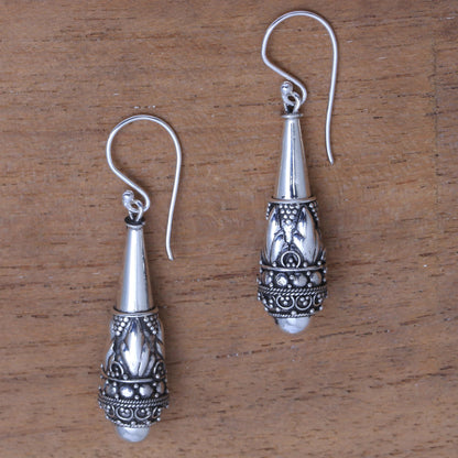 Life Giving Handcrafted Sterling Silver Dangle Earrings from Bali