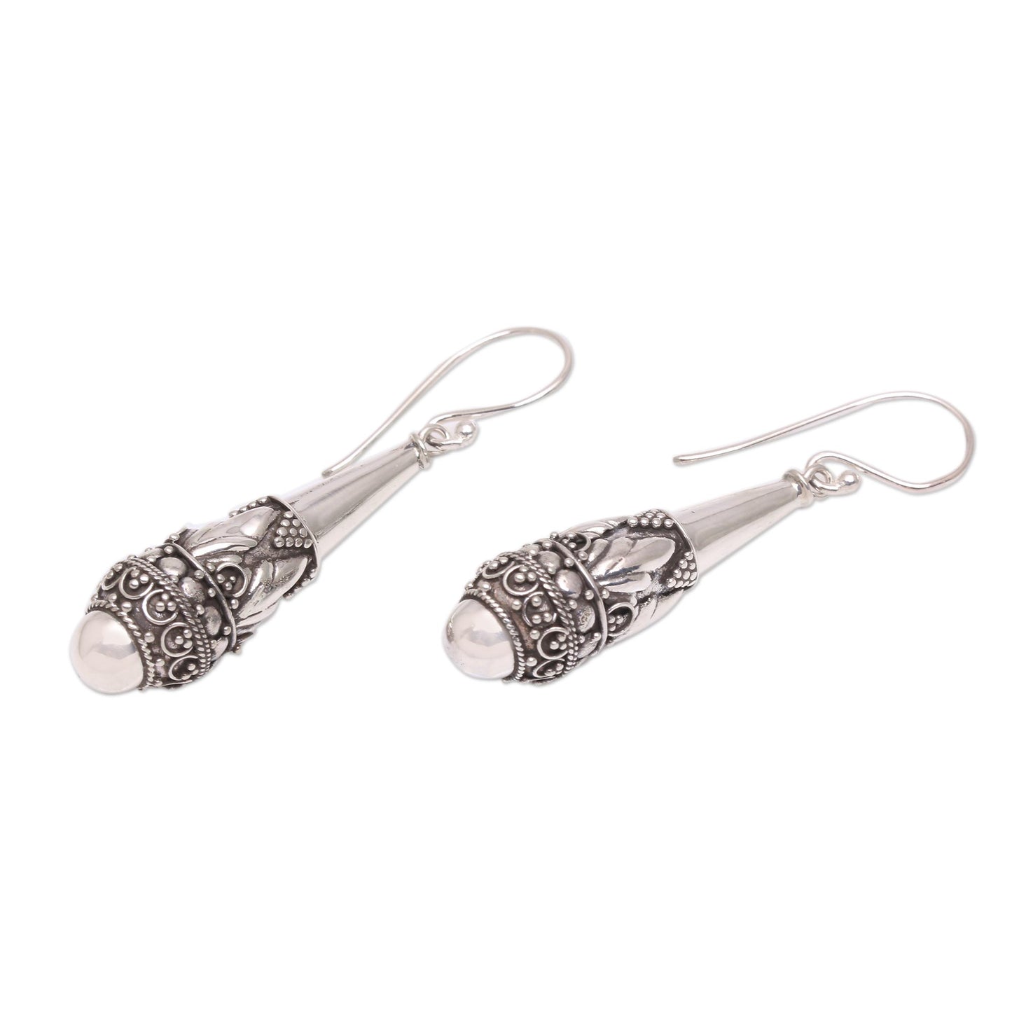 Life Giving Handcrafted Sterling Silver Dangle Earrings from Bali