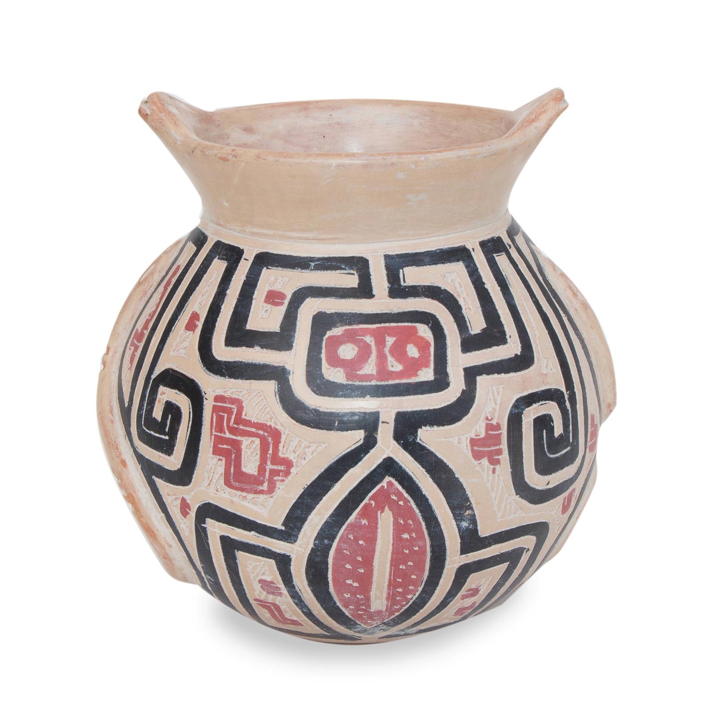 Marajoara Style Handcrafted Ceramic Decorative Vase from Brazil (5.5 in.)