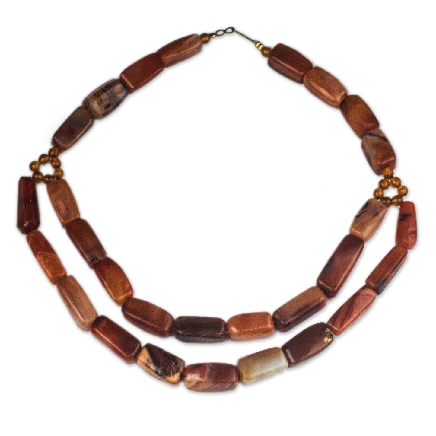 Reviving Beauty Agate and Recycled Plastic Beaded Necklace from Ghana