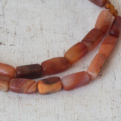 Reviving Beauty Agate and Recycled Plastic Beaded Necklace from Ghana