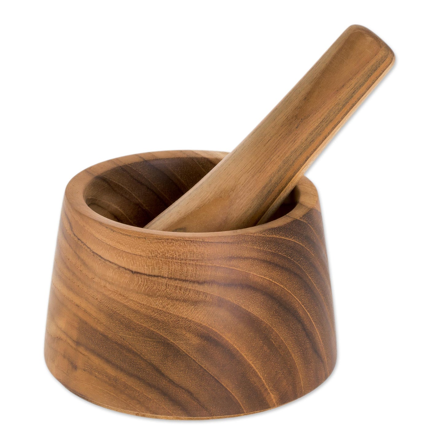 Tica Cuisine Handmade Teak Wood Mortar and Pestle from Costa Rica