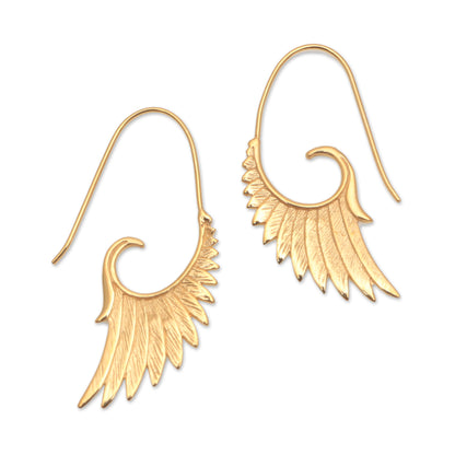 Wings at Dawn 18k Gold Plated Sterling Silver Wing Half-Hoop Earrings