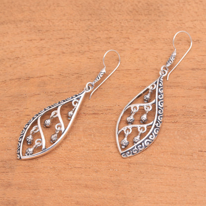 Indonesian Dew Dangling Sterling Silver Earrings from Bali