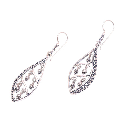 Indonesian Dew Dangling Sterling Silver Earrings from Bali