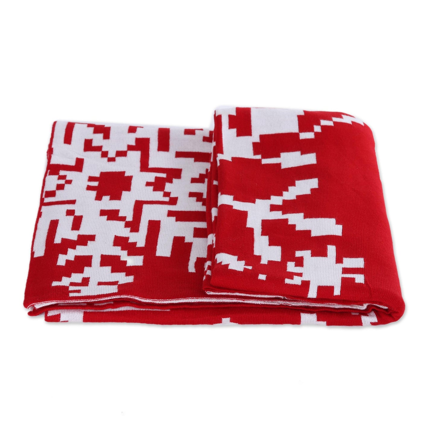 Christmas Fantasy in Poppy Christmas-Themed Knit Throw in Poppy from India