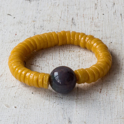 Adepa Orb Agate and Recycled Plastic Beaded Stretch Bracelet