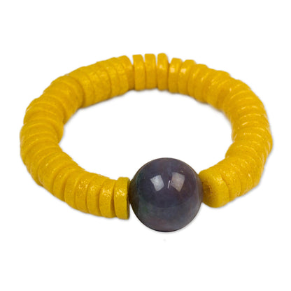 Adepa Orb Agate and Recycled Plastic Beaded Stretch Bracelet