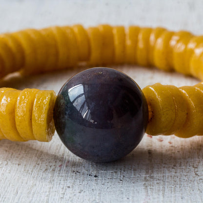 Adepa Orb Agate and Recycled Plastic Beaded Stretch Bracelet