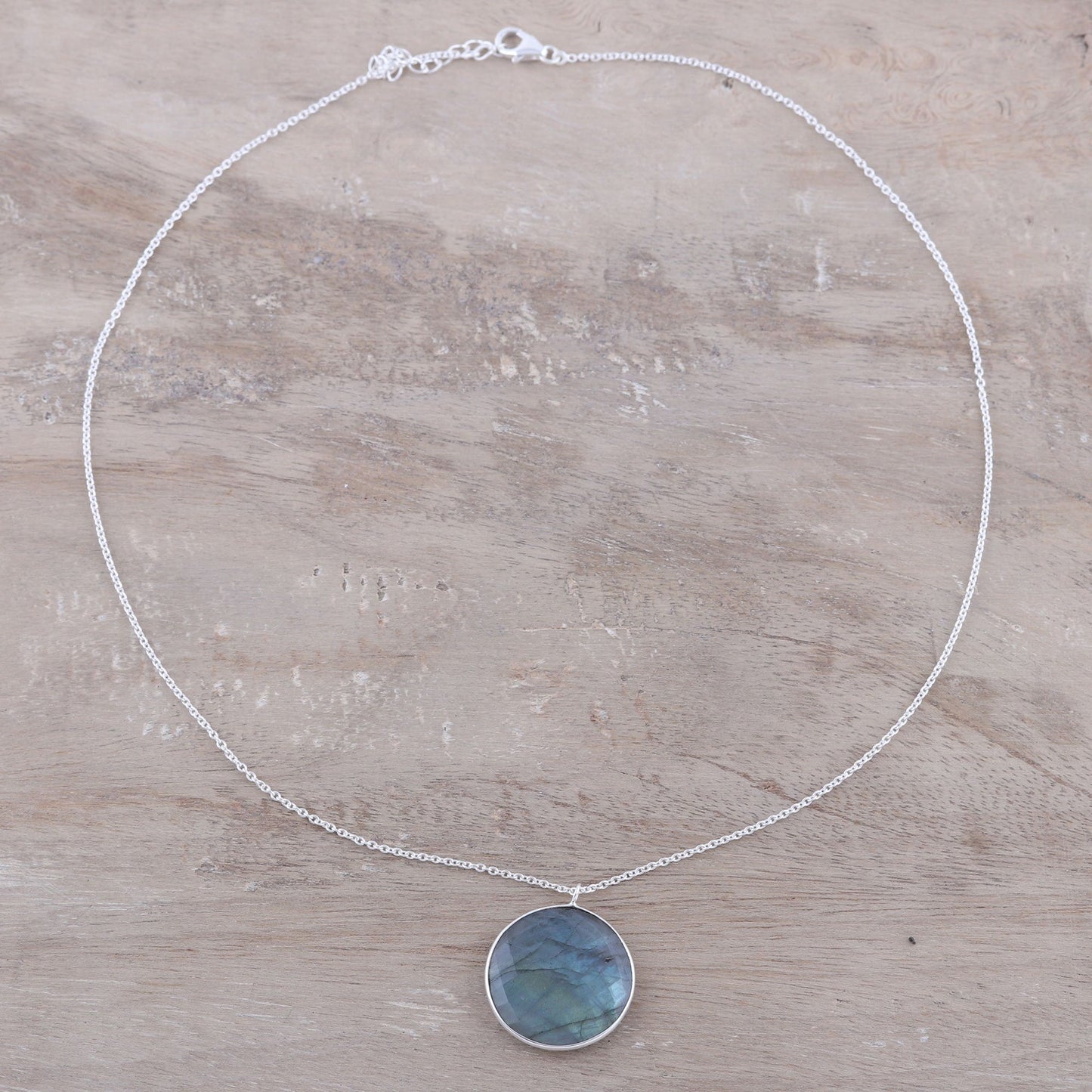 Aurora Moon Labradorite & Sterling Silver Necklace