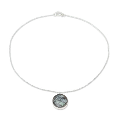 Aurora Moon Labradorite & Sterling Silver Necklace