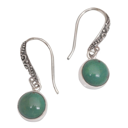 Blue-Green Purity Handcrafted Magnesite Dangle Earrings from Bali