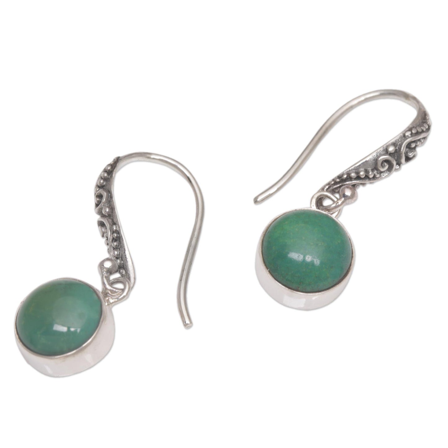 Blue-Green Purity Handcrafted Magnesite Dangle Earrings from Bali