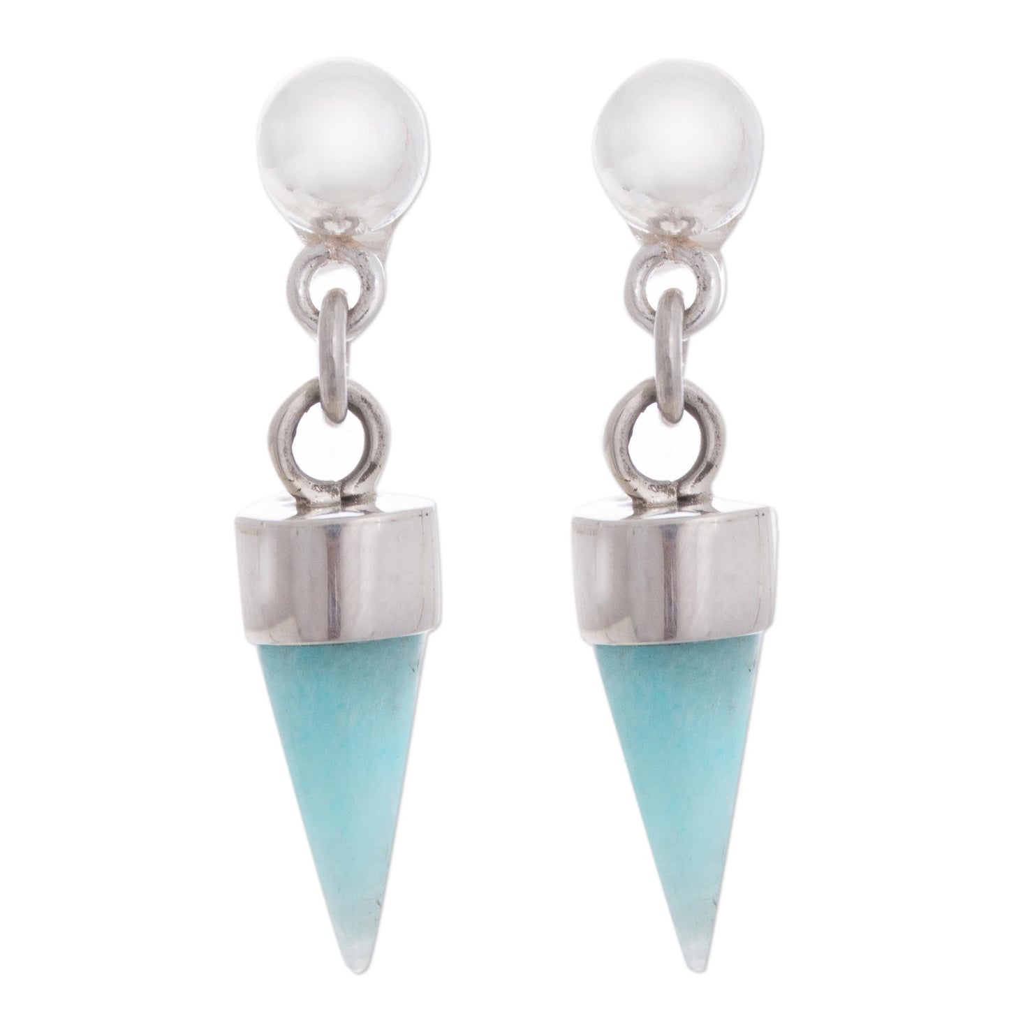 Natural Cones Amazonite Cone Dangle Earrings from Peru