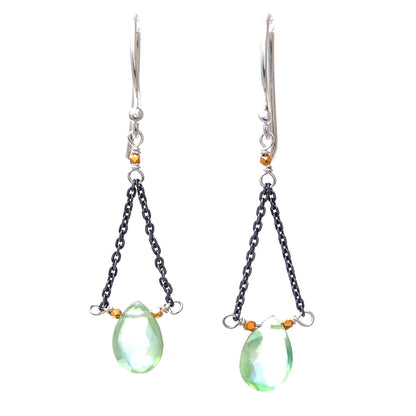 Justice Gold Accent Prehnite Dangle Earrings from Thailand