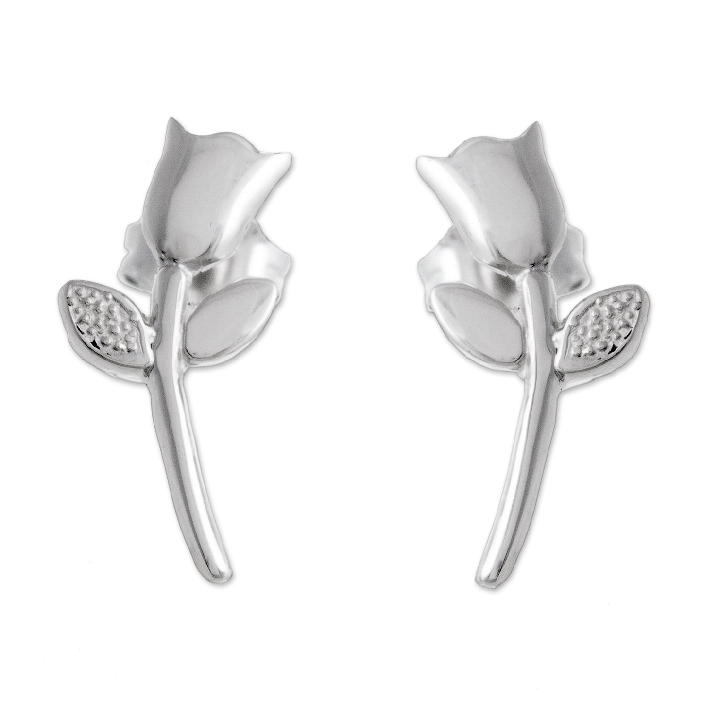 Tulip Gleam Tulip Flower Sterling Silver Drop Earrings from Peru