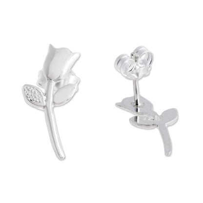 Tulip Gleam Tulip Flower Sterling Silver Drop Earrings from Peru