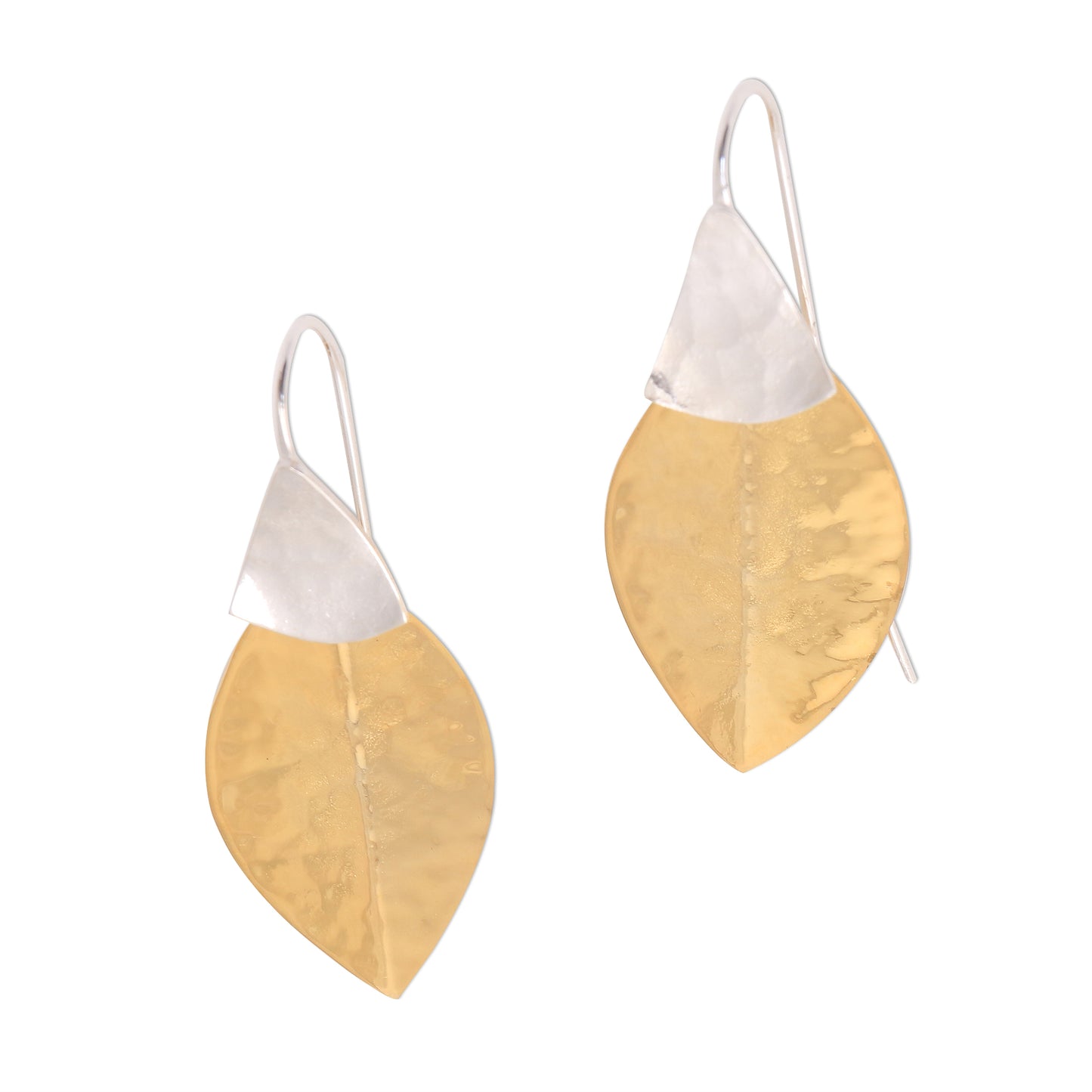 Modern Fall 22k Gold Plated Dangle Earrings from Bali