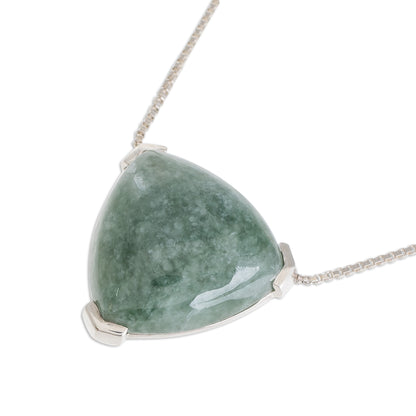 Elegant Balance Triangular Jade Pendant necklace Crafted in Guatemala