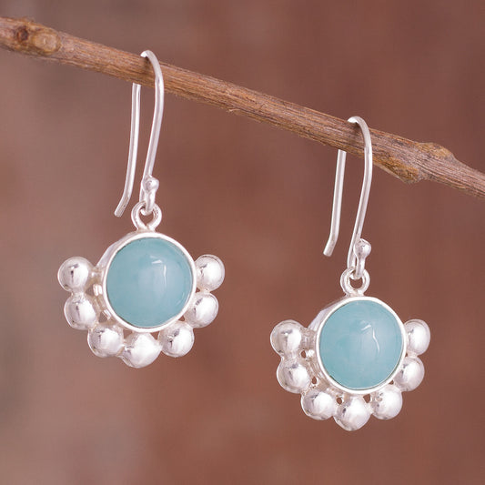 Bauble Delight Round Opal Dangle Earrings Crafted in Peru