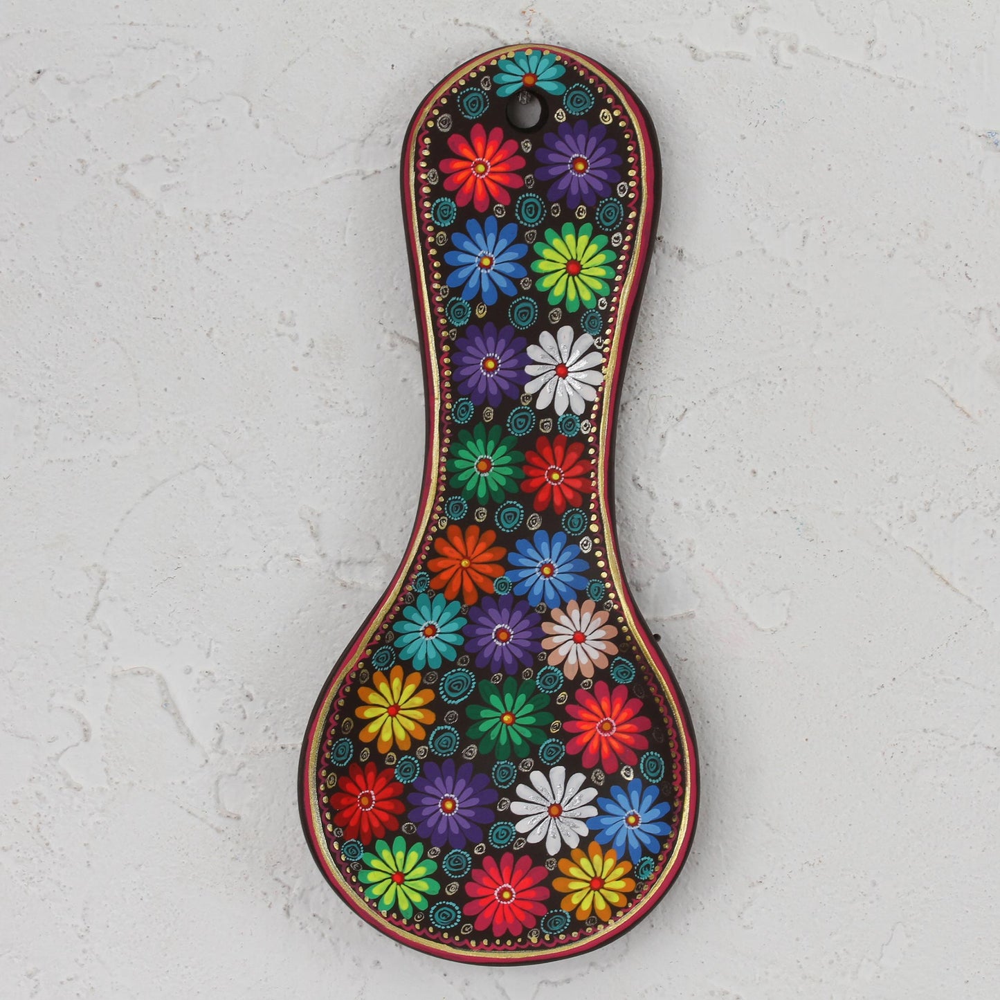 Floral Hacienda Floral Ceramic Decorative Spoon Rest from Mexico