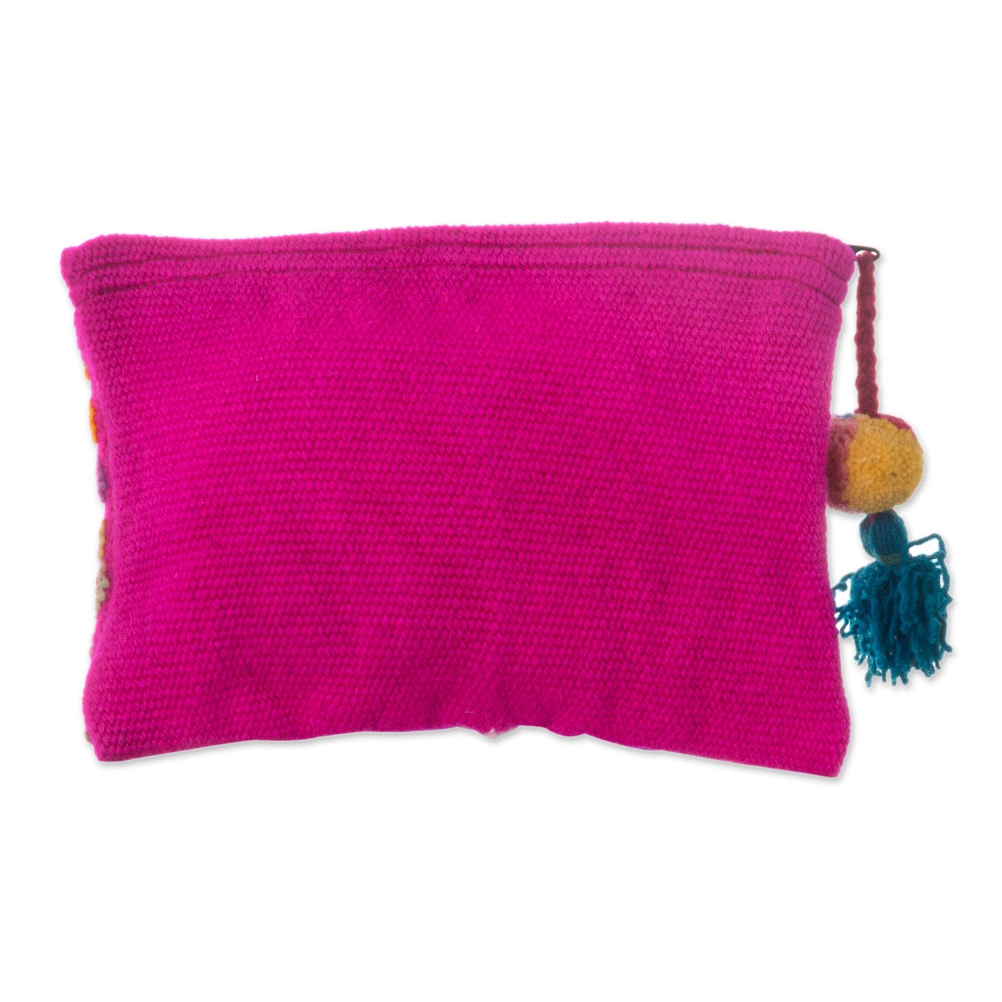 Fuchsia Garden Handmade Floral 100% Alpaca Clutch in Fuchsia from Peru