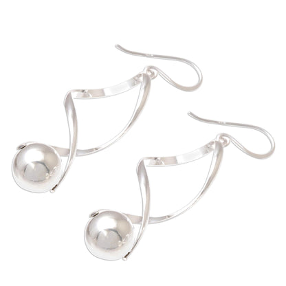 Spin in the Night Spiral-Shaped Sterling Silver Dangle Earrings from Thailand