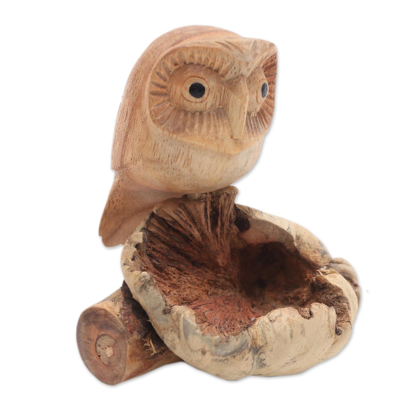 Lone Owl Jempinis Wood Owl Figurine from Bali