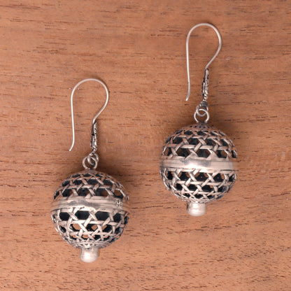 Kintamani Lanterns Round Cultured Pearl Dangle Earrings from Bali