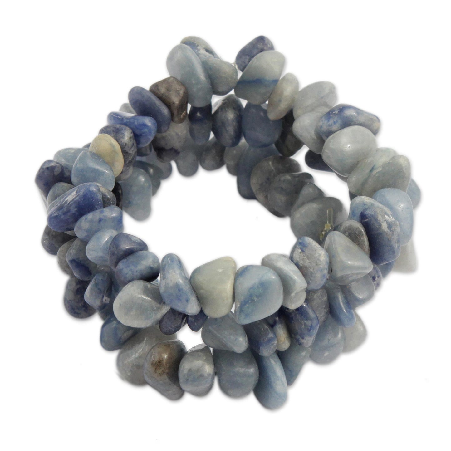 Wonders Blue Quartz Beaded Stretch Bracelets from Brazil (Set of 3)