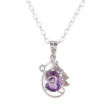 Beaming Lilac Handcrafted Sterling Silver and Amethyst Pendant Necklace