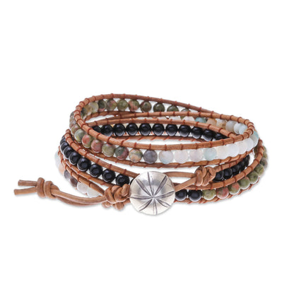 Karen Variety Multi-Gemstone Beaded Wrap Bracelet from Thailand