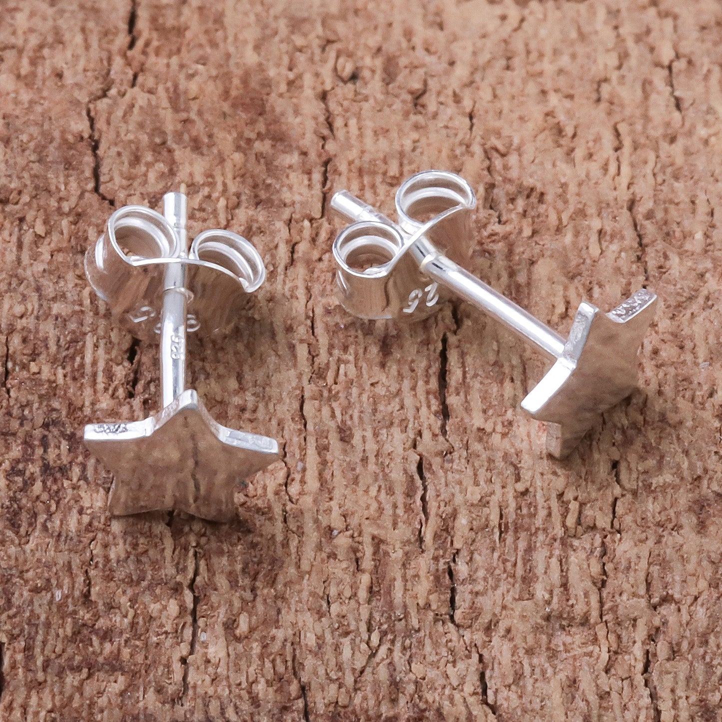 Simple Stars Star-Shaped Sterling Silver Stud Earrings from Thailand