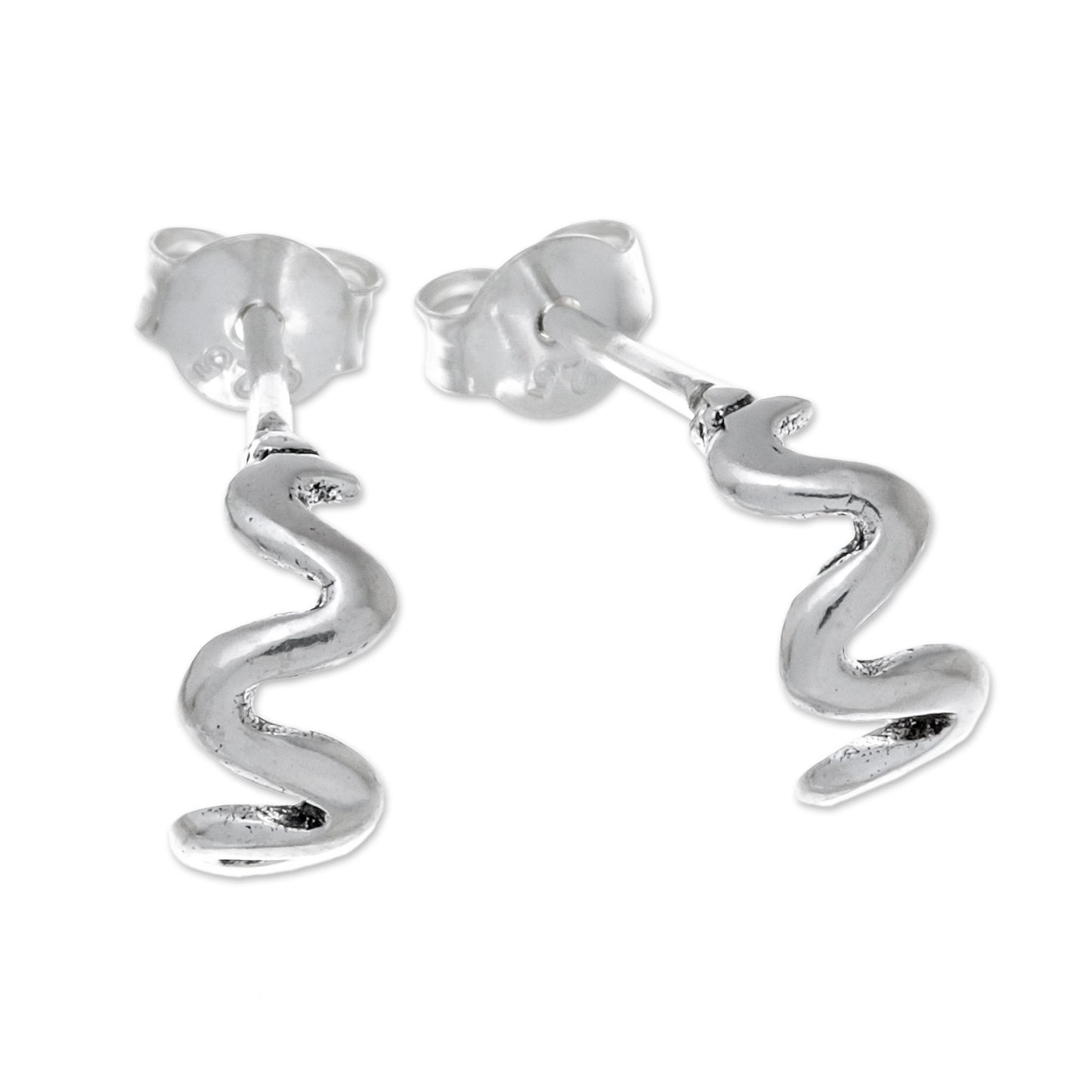 Surf Lines Wavy Sterling Silver Drop Earrings from Thailand